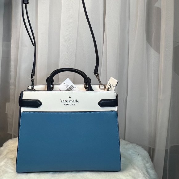 New Kate Spade Staci Medium Satchel Saffiano Leather Niagara Multi - Picture 3 of 15